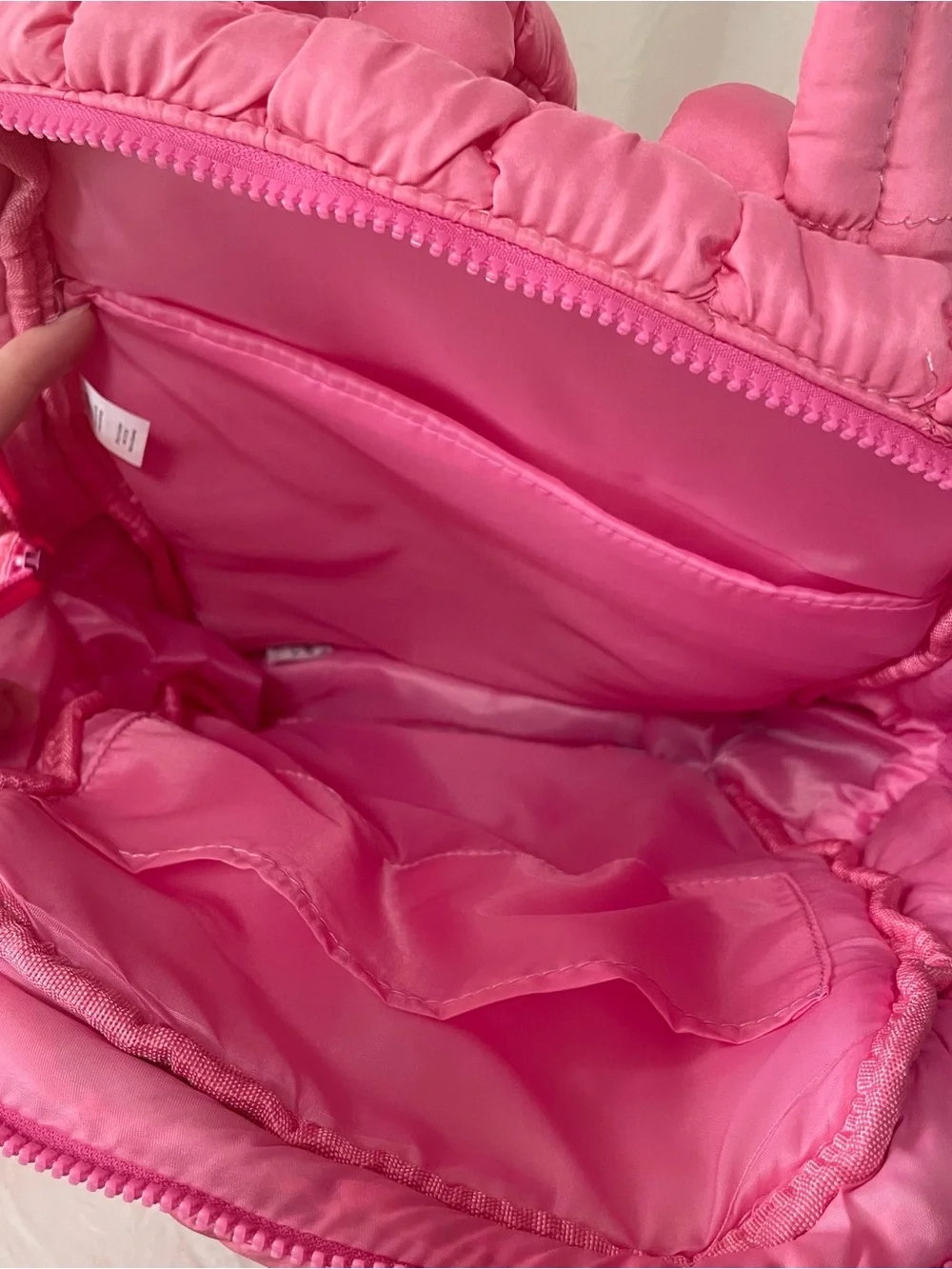 Quilted Puffy Pink Backpack